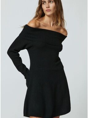 Urban Outfitters Black Off-the-Shoulder Sweater Dress